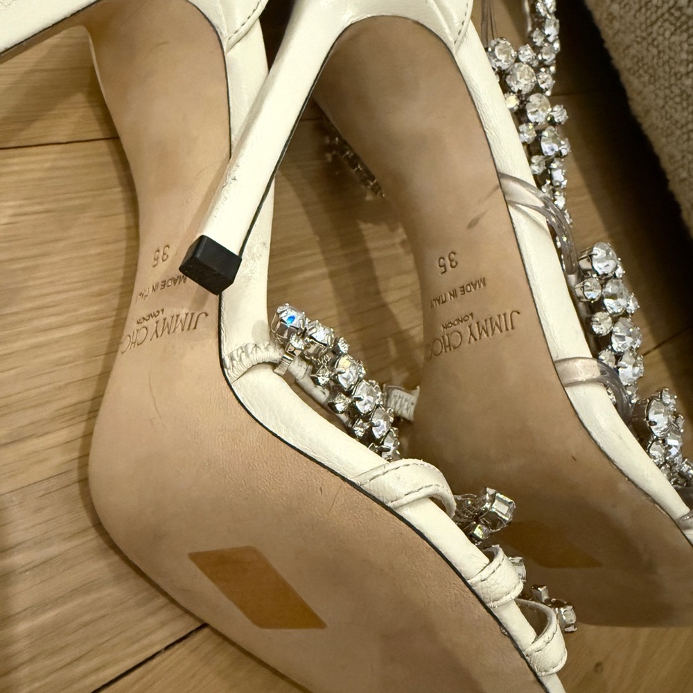 Jimmy Choo Ivory Josefine 100 Stiletto Heels - Picture 2 of 3